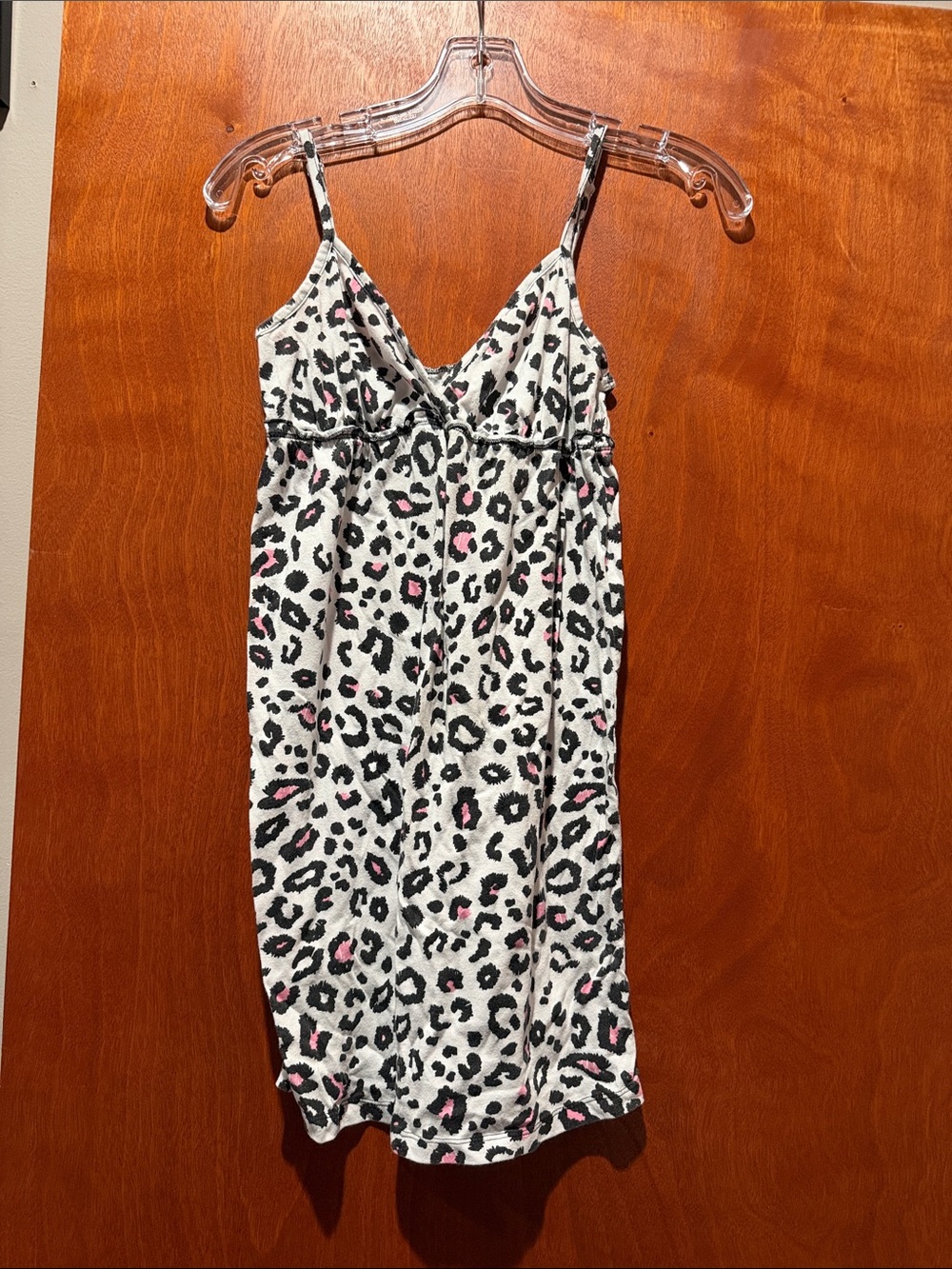 Leopard Print Cami Dress with Pink Accents